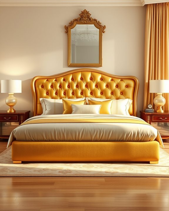 luxurious gold bedroom retreat