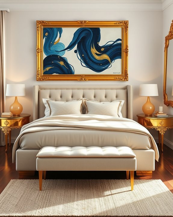 luxurious gold framed artwork