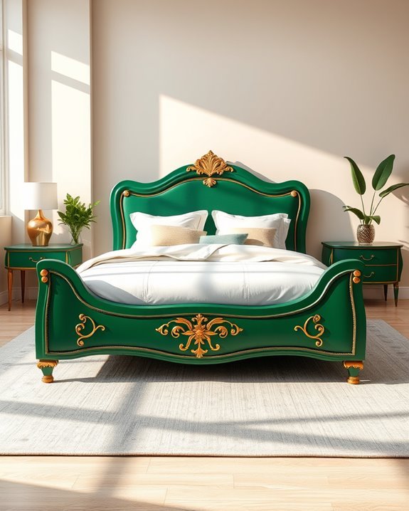 luxurious green gold frame
