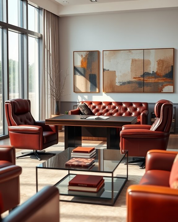 luxurious leather office furnishings