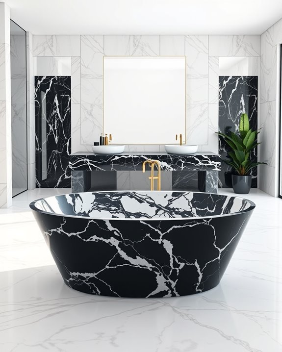 luxurious marble bathroom accents
