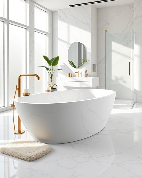 luxurious marble bathtub experience