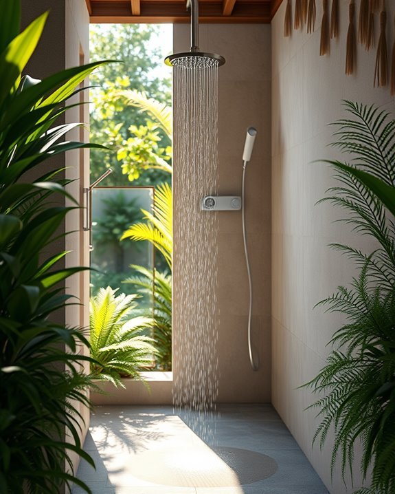 luxurious outdoor shower experience