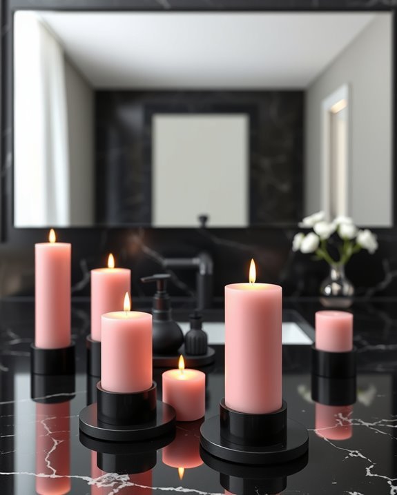 luxurious pink candle decor