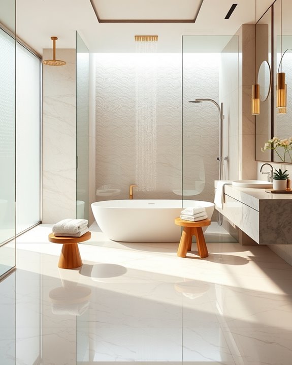 luxurious rainfall shower experience