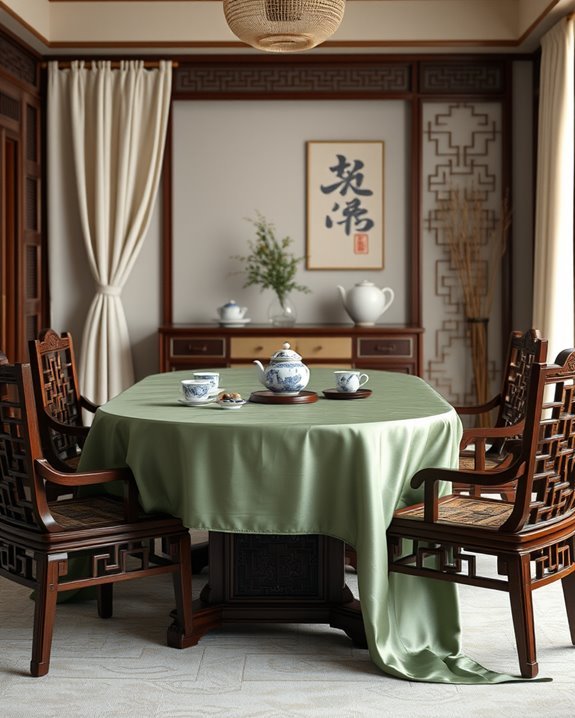 luxurious silk table linens