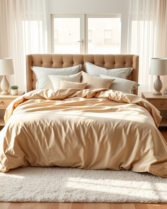 luxurious suede bedding accents