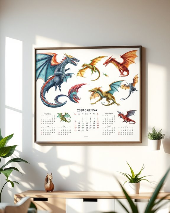 magical dragon art calendar
