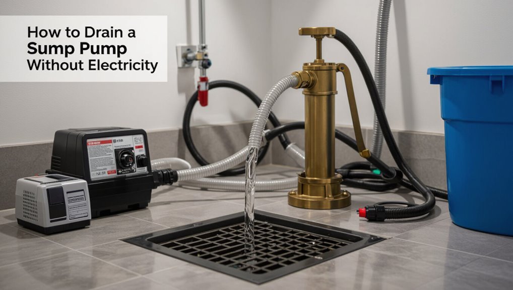 manual sump pump draining