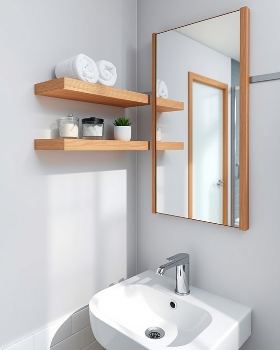 maximize bathroom vertical storage