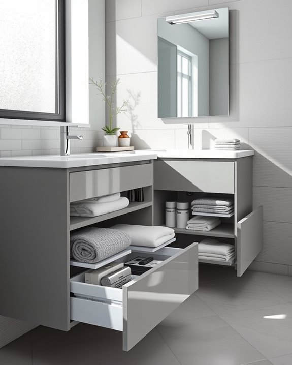 maximized bathroom storage accessibility