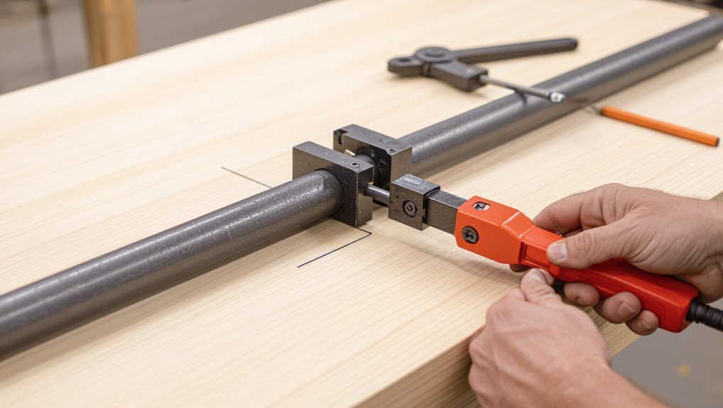 measure secure cut deburr