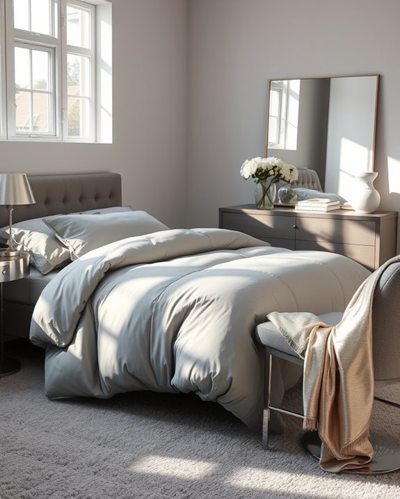 metallic accents enhance serenity