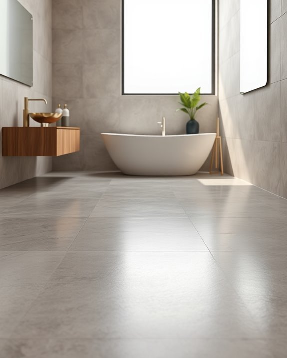 metallic concrete bathroom floors