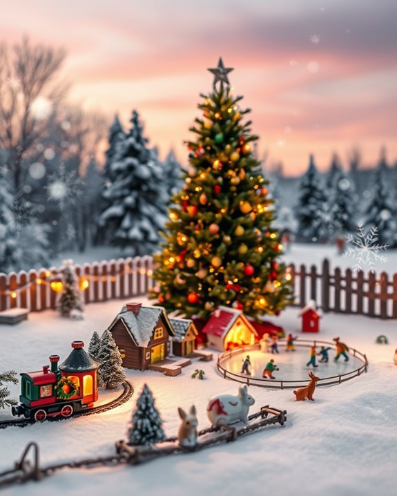 miniature holiday scene creation