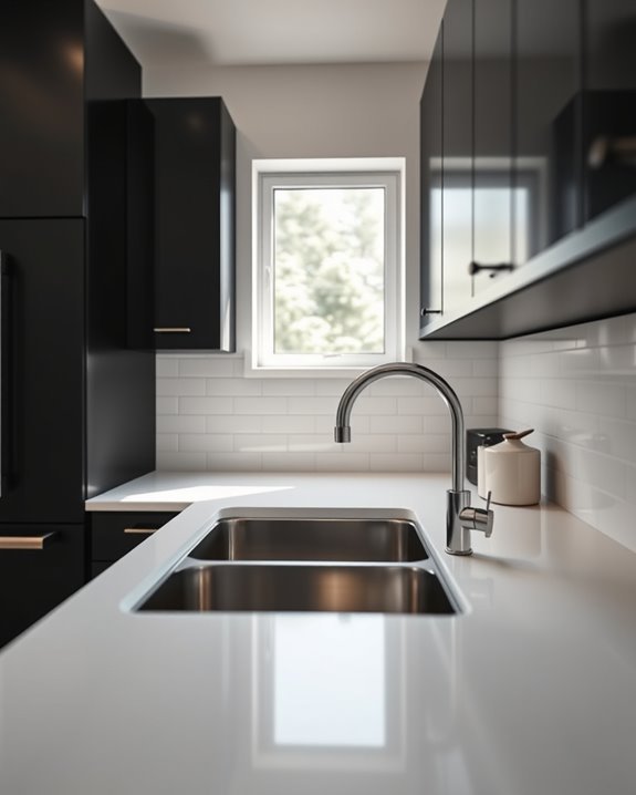 minimalist backsplash enhances kitchen