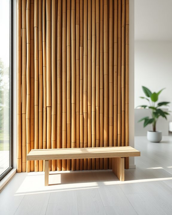 minimalist bamboo wall decor