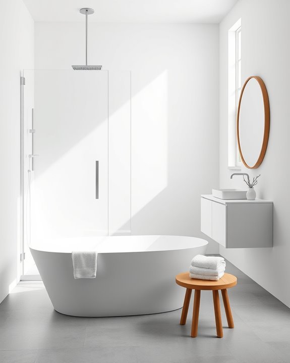 minimalist bathroom essentials focus