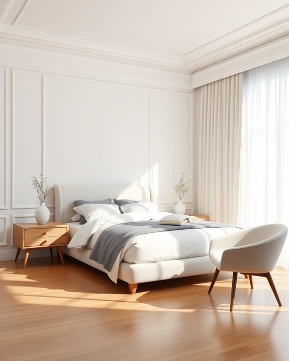 minimalist bedroom molding design