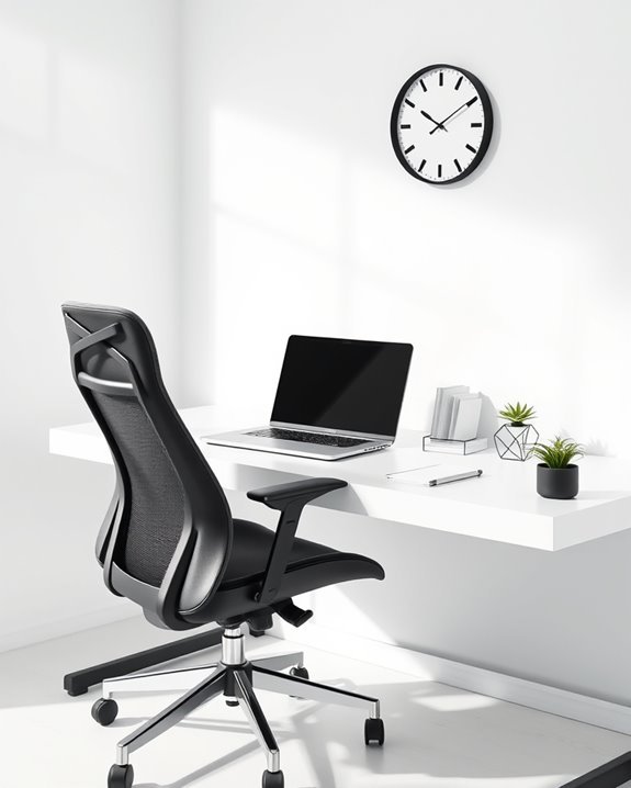 minimalist black and white workspace