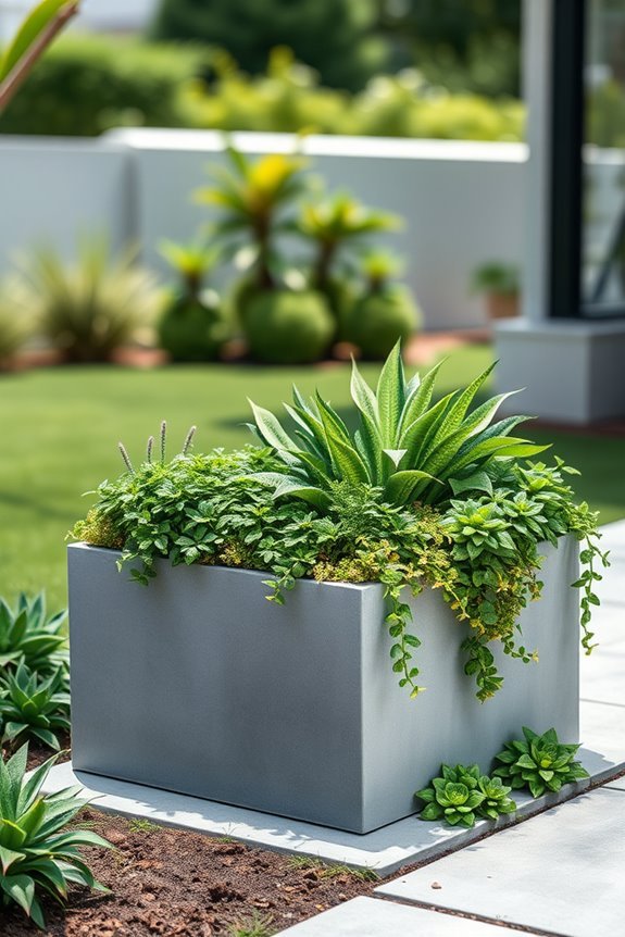 minimalist concrete planter design