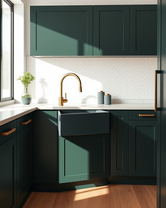 minimalist dark green elegance