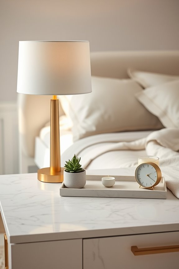 minimalist marble bedside decor