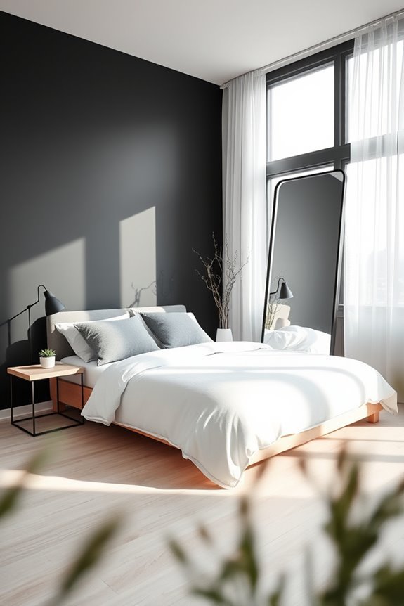 minimalist monochrome bedroom design