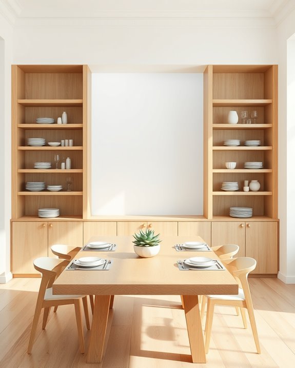 minimalist open shelving design