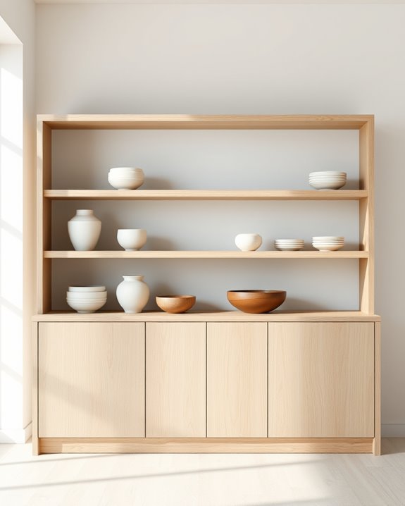 minimalist organization for hutch