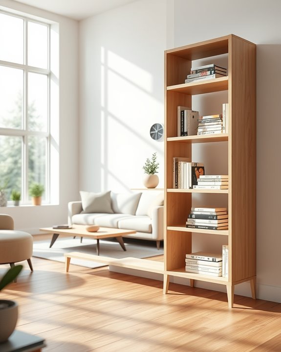 minimalist shelves enhance aesthetics
