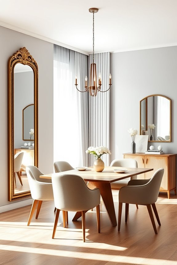 mirrors enhance dining ambiance