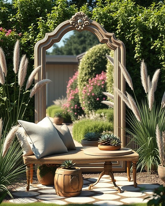 mirrors enhance outdoor depth