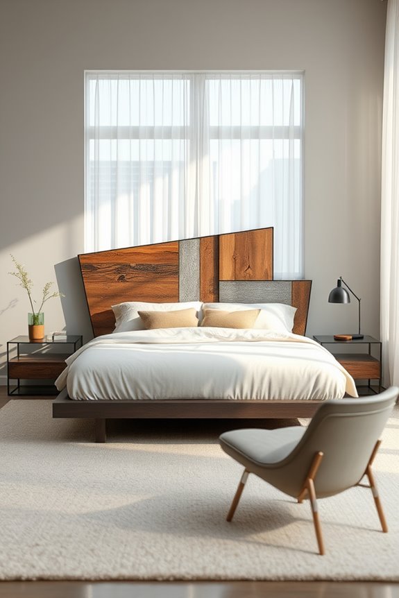 mixed material headboard designs