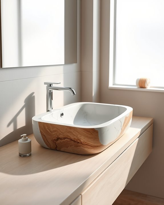 mixed materials bathroom design