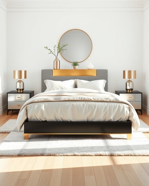 mixed metal bedroom accents