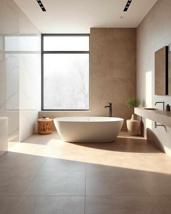 mixing large tile styles