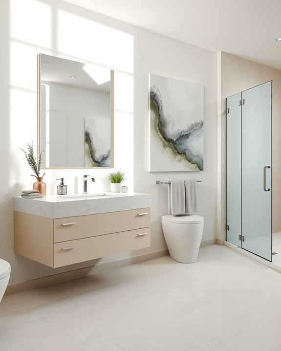 modern abstract bathroom decor