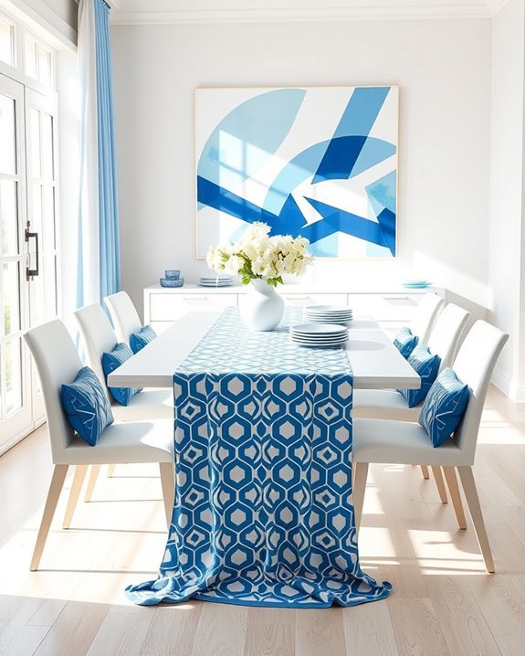 modern blue and white patterns