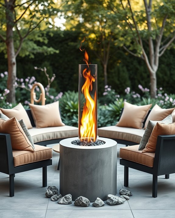 modern concrete fire column