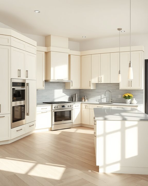 modern cream and gray kitchen