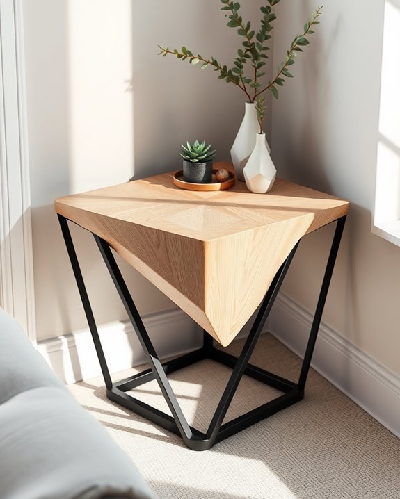 modern geometric corner tables