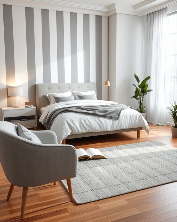 modern grey and white stripes