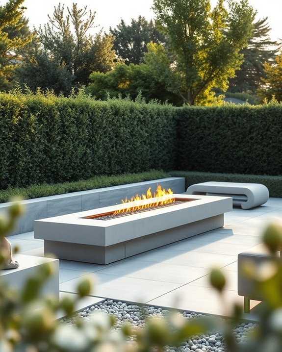 modern linear concrete fire