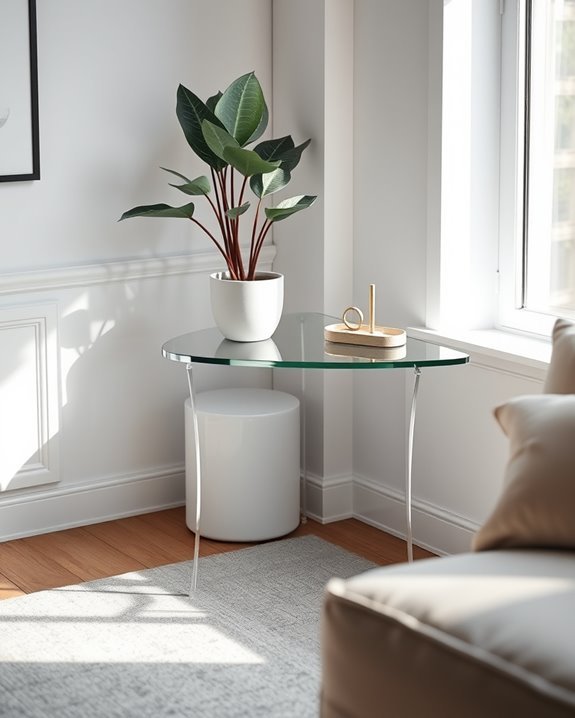 modern minimalist acrylic table