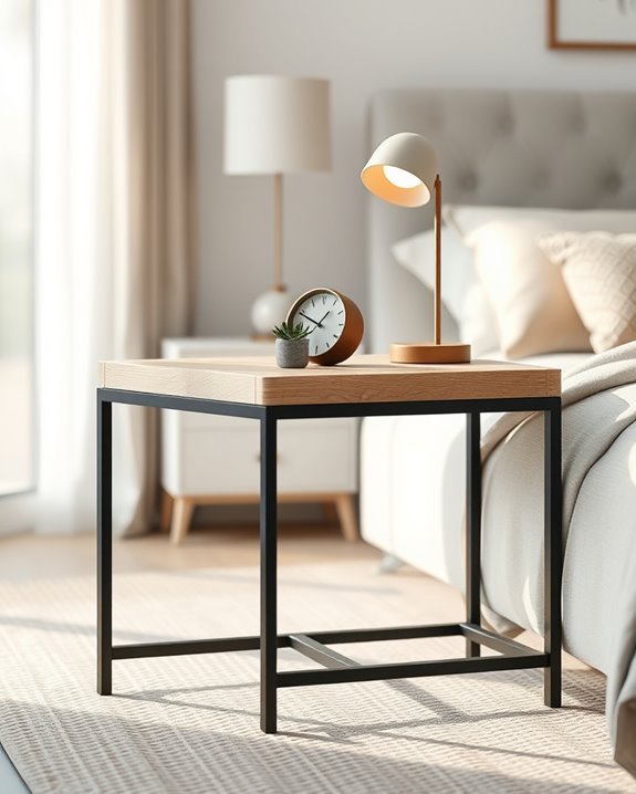 modern open frame bedside table