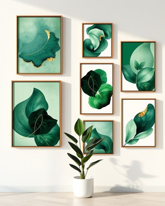 modern vibrant green prints