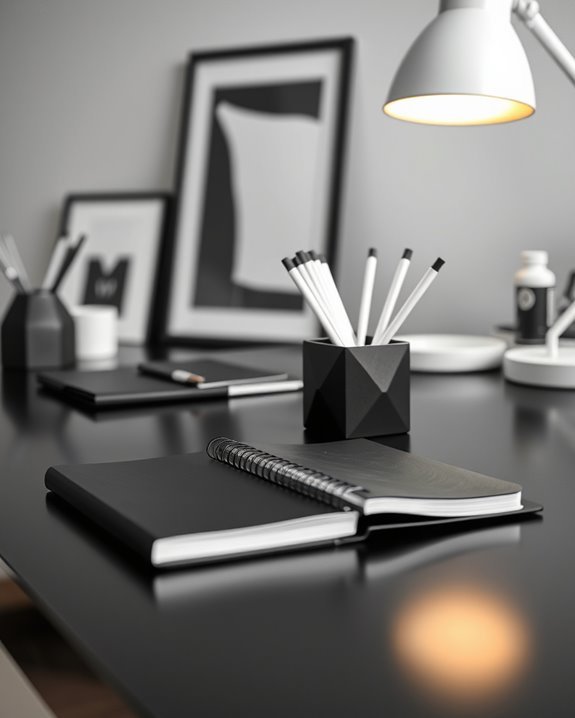 monochrome workspace organization tips