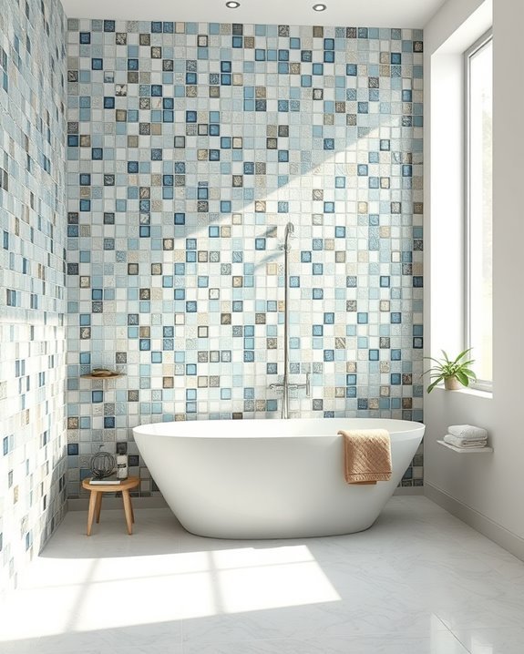 mosaic tile bathroom art