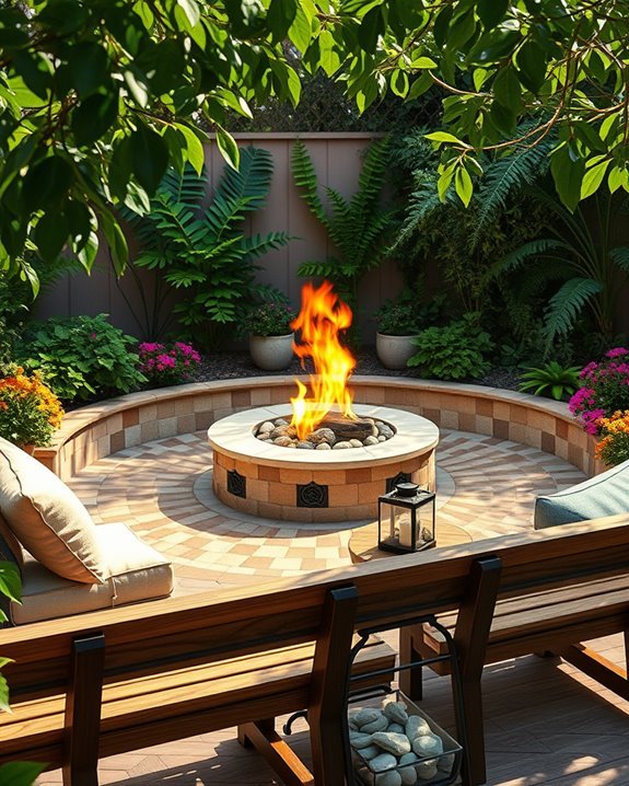 mosaic tile fire pit